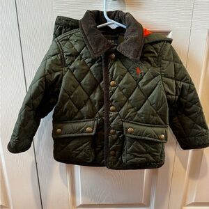 Green Ralph Lauren 2t barn jacket quilted in good condition